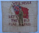 WWI Canadian Patriotic Unfinished Embroidery Banner Red Ensign Soldier 20x20