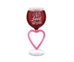 BIG MOUTH - I Heart Wine Glass. Lovely Novelty Valentines Gift 