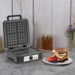 BIG 4 SLICE Waffle Maker 1200W Non-Stick Cooking Plate Variable Temperature