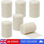 Versatile Crepe Bandage Rolls - 5cm x 4.5m - 6 High Stretch Support Bandages