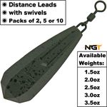 NGT Distance Leads Weights Sinkers Carp Fishing Tackle Green 3-3.5oz 5-10 Packs