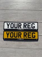 Tesla Number Plate Frames X2 Black Fits All Tesla Models UK Road legal