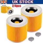 2-4Pack Cartridge Filter for Karcher WD WD2 WD3 Series Wet & Dry Vacuum Cleaner
