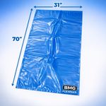 31x70" HEAVY DUTY EXTRA LARGE BLUE PLASTIC POLYTHENE RUBBLE BAGS 200 gauge