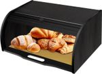 SG Traders Bamboo BreadBin 2-Layer Bread Bin Box with Lid for Freshness