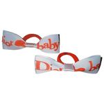 Baby Ribbon Hair Bows Pair - Red & White Pattern Bow Accessories