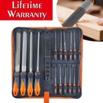 Metal File Set 17 Piece Hand & Needle File Kit Wood Metal Plastic Files in Case