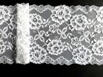Bright White Floral Corded Rose Wide Stretch Lace Trim 7.5”/19cm CHOOSE LENGTH