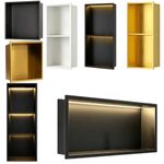 Wall Shower Niche Inset Bathroom Recessed Storage Shelf Unit Stainless Steel LED