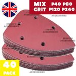 40 Mouse Sanding Sheets 140mm Palm Sander Sandpaper Detailed Sanding Mixed Grit