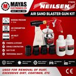 Air Sandblaster Gun Kit With Blasting Sand Grit 60 & 4 Nozzles - 4694