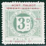 GB Wales PT&DCo RAILWAY Letter Stamp 3d *PORT TALBOT & DOCKS/GWR* Mint LIME56