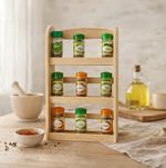3 Tier Wooden Spice Rack Kitchen Storage Display Unit Herb Jar Organizer Holder