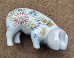 HB Henriot Quimper Pig - Hand Painted French Pottery - Very Collectable - Signed