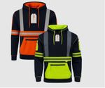 Hi Vis Pullover Hoodie EN20471 Outdoor Mens Work Safety Hoodie Hi vis Fleece