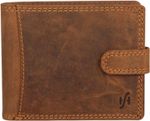 STARHIDE Mens Leather Wallet RFID Blocking Bifold Card Protection 1065-Brown