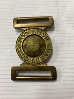 Brass Irish Guards Belt Buckle British Army Militaria, WWI / WWII Stamped