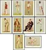 Vanity Fair Cricketers Set of 10 x A4 Art Prints: Victorian & Edwardian Players