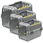 Pet Transporter Cat Dog Sturdy Carrier Crate Two-Door Travel Basket Box 3 Sizes