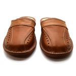 Mens Leather Slippers Shoes Comfort Sandals Size 6-12 Slip On Mules Brown