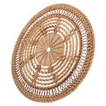 Handcrafted Rattan Woven Wall Basket Decor Light Brown Rustic Indoor Art