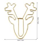 C-50Pcs Deer Head Shape Paperclips Lightweight Cute Organize Files For