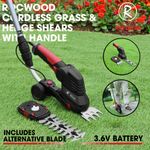 Grass Shears 2 In 1 Garden Electric Cordless & Hedge Trimmer RocwooD 3.6V Handle