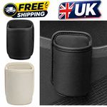 Universal Clip-on PU Leather Cup Holder For Car Doors, Seat Backs Black