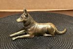 Antique Jennings Brother JB Metalware, German Shepherd Dog Figurine Bronze Brass