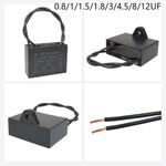 CBB61 Motor Fan Start Running Capacitor 2 Wire 0.8/1/1.5/1.8/3/4.5/8/12UF 500V