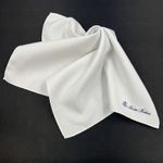 NWOT Brooks Brothers White Logo Silk Pocket Square ITALY 13"