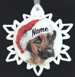 Santa Rhodesian Ridgeback Dog Christmas Ornament - Free Personalization
