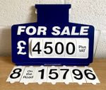 Car For Sale Sales Signs/Price Boards, PLUS Numbers Display (Blue) (1 Sun Visor