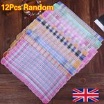 12x Ladies Handkerchiefs Womens Hankies Cotton Blend Hankerchiefs Hanky Gift UK