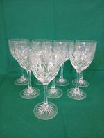8 x Edinburgh Crystal Tay Cut Pattern Wine Glasses - Unsigned 17.5cm