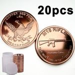 20 x 1oz M16 Rifle Gun Copper Rounds Coins Bullion 999 Ounces 20oz NEW Full Tube