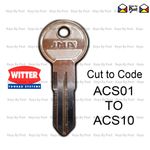 Witter, Tow Trust, PCT Towbar Key Keys Cut to Code ACS Series (ACS01 to ACS10)