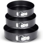 Pack of 3 Non-Stick Springform Round Cake Tins for Baking