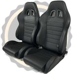 PAIR of BB4 Reclining Tilting Bucket Racing Sports Seats Black Universal Design