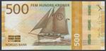 Norway 500 Kroner  2018  AU-UNC P. 56, Banknote, Uncirculated