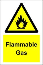 Warning Flammable gas safety sign 