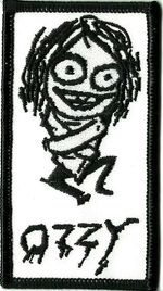 OZZY OSBOURNE straight jacket/logo 2002 EMBROIDERED PATCH black sabbath VINTAGE
