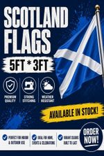 Scotland Flag 5x3 FT Scottish Saltire St Andrew's Cross Polyester Brass Eyelets