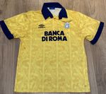 Lazio Away Football Shirt, Authentic Yellow Umbro Jersey 1992-1994, Men’s Large✅