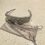 Premium MAG Sunglasses Wraparound Wrap Grey Frame Mirrored Grey Lens UV400
