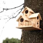 Garden Bird House Hanging Nesting Box Outdoor Decoration Wooden Large G7X5