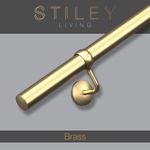 Brass Stair Handrail Wall Mounted Indoor Steel Banister Kit with Brackets