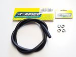 Apico Fuel Line Pipe Hose Black 8mm x 12mm 1 Metre Length Motorcycle with clips