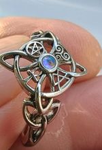 Celtic Witch Knot Moonstone Ring 925 Sterling Silver Ring Size 10 + Gift Box 