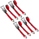 4pk Ratchet Strap Stainless Steel Boat Trailer 3.7m 25mm Marine Grade Claw Hook